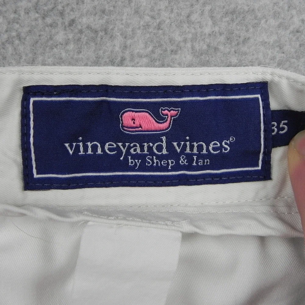 Vineyard Vines Club Shorts Mens 35 Classic Fit Chino White Solid Flat Front